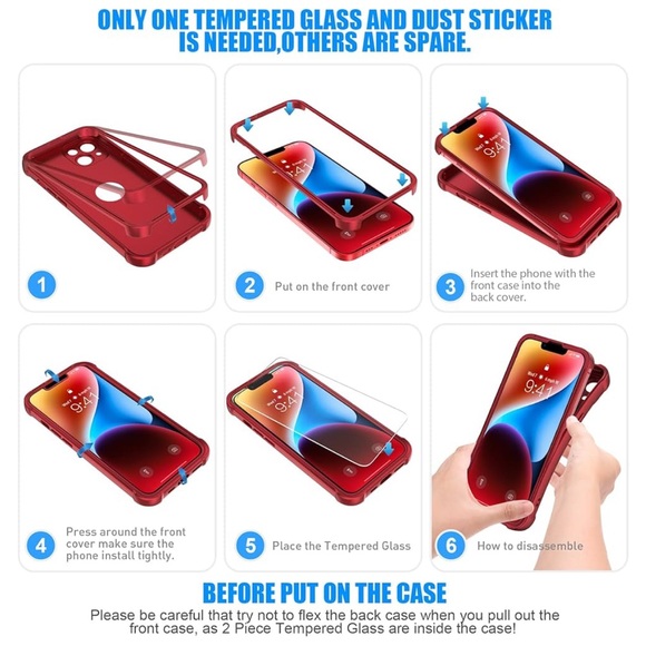 ❤️ 3/$45 ❤️ Oretech iPhone 14 red phone case, NWOT - Picture 10 of 16